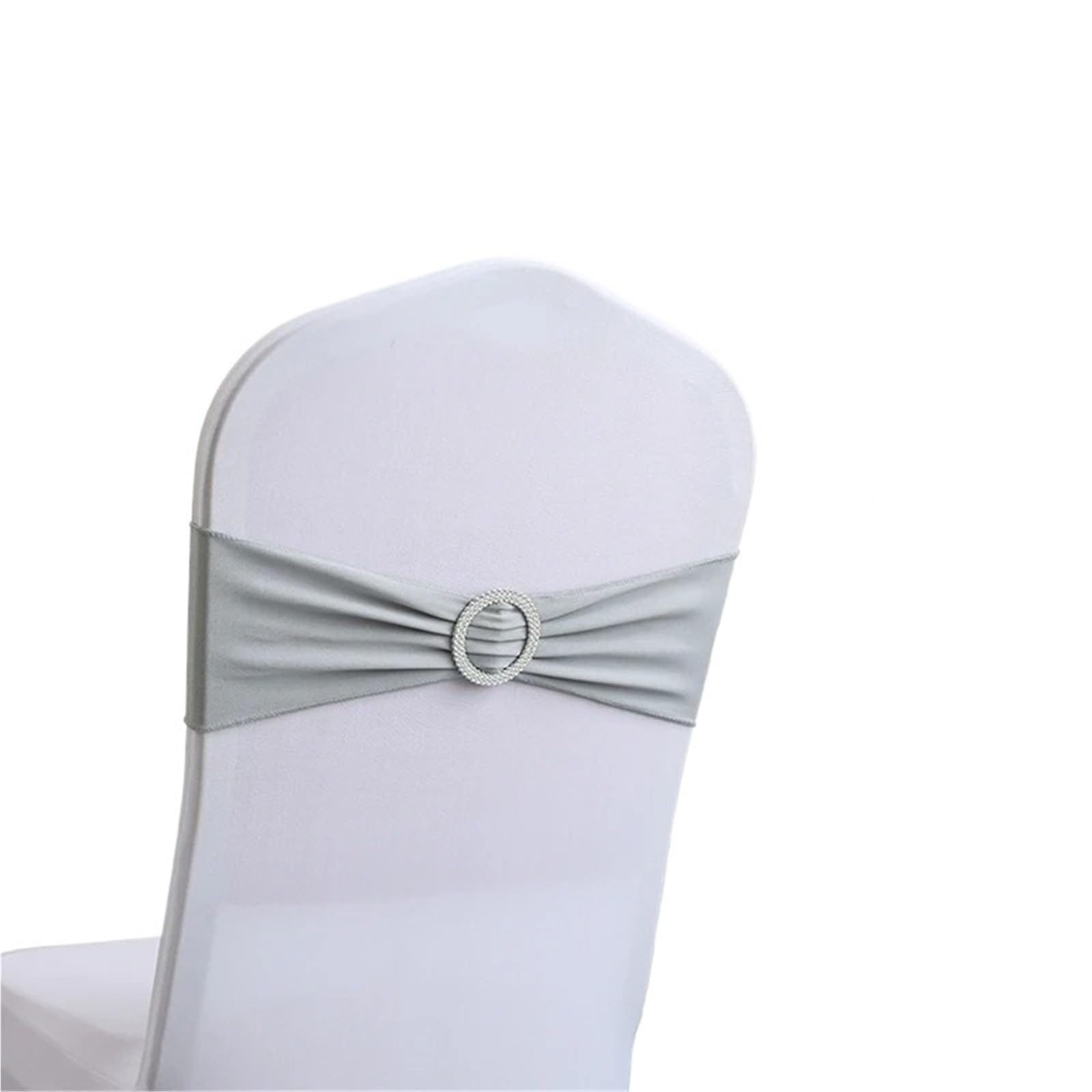 YGSGJSP Chair Sashes 10PCS Elastic Chair Knot Wedding Decoration Buckle Sashes Back Cover Mariage Hotel Home Seat Elegant Ribbon Decors for Wedding(Light gray)