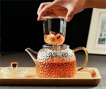 Amazon｜耐熱ガラス ティーポット 茶こし付き ガラス