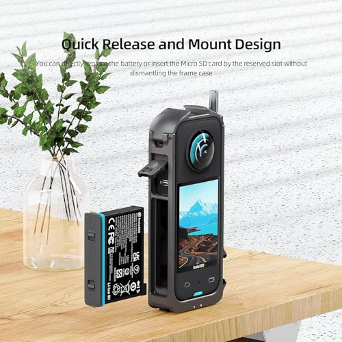 Image of Aluminium Protective Frame for Insta360 X3,Metal Durable Housing Cage with Cold Shoe Mount,Weight Only 45G (Insta360 X3 cage)