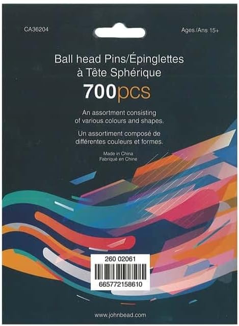 John Bead Findings - Assortment Round 8 Slots Ball Head Pins 700pcs