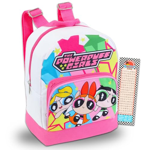 Mini sac à dos Powerpuff en toile avec marque-page cadeau parfait pour anniversaire fille