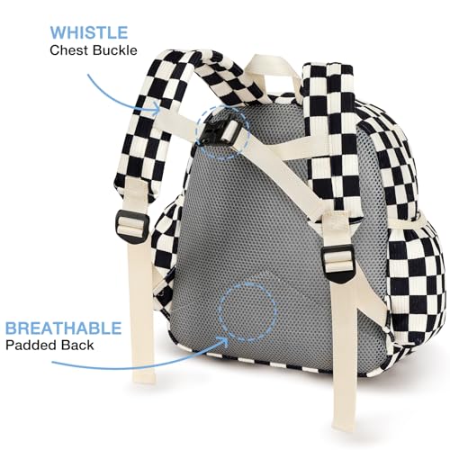 Image of STEAMEDBUN Corduroy Toddler Backpack for Boys 2-4: Kids backpack for Boys Girls - 12 inch Preschool Kindergarten Backpacks - Checkered