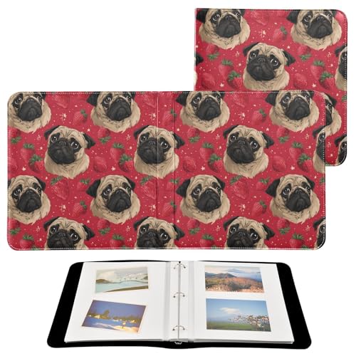 Álbum de fotos ALAZA para perros Pug, con cubierta de poliuretano, diseño de tres anillos, para bodas, familia y viajes miniatura 2