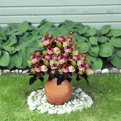 astylishome Faux Flowers 45 Pcs Artificial Dark Pink Flower Realistic for Wedding Party Garden Decoration Craft DIY Floral Arrangements Decor Mixed Colours 0406 - Image 4