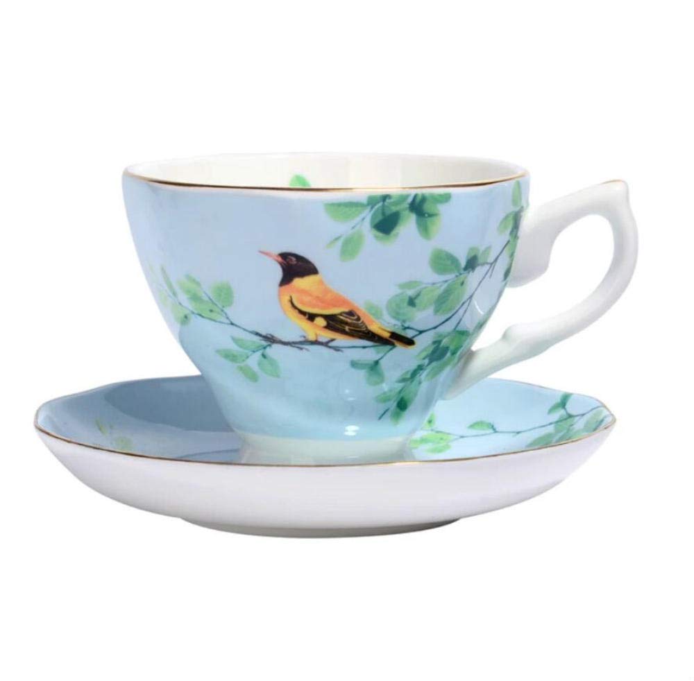 Ensemble de Tasses à thé en Relief avec cuillère et Soucoupe Tasses à Cappuccino en Porcelaine Ensemble de Tasses à café Blanches de 7 oz