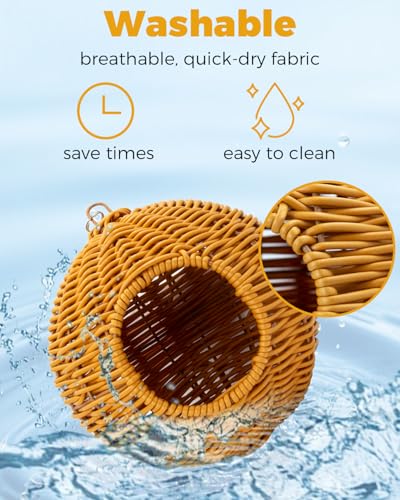 Image of Chewproof Steel Frame Bird Nest for Cage, Washable Small Bed Hammock | Bird Hideout Lay Eggs Parakeet Nest Sleep Rest, Parakeet Warm Bed House Hut for Lovebird, Canary, Budgie, with Cushion
