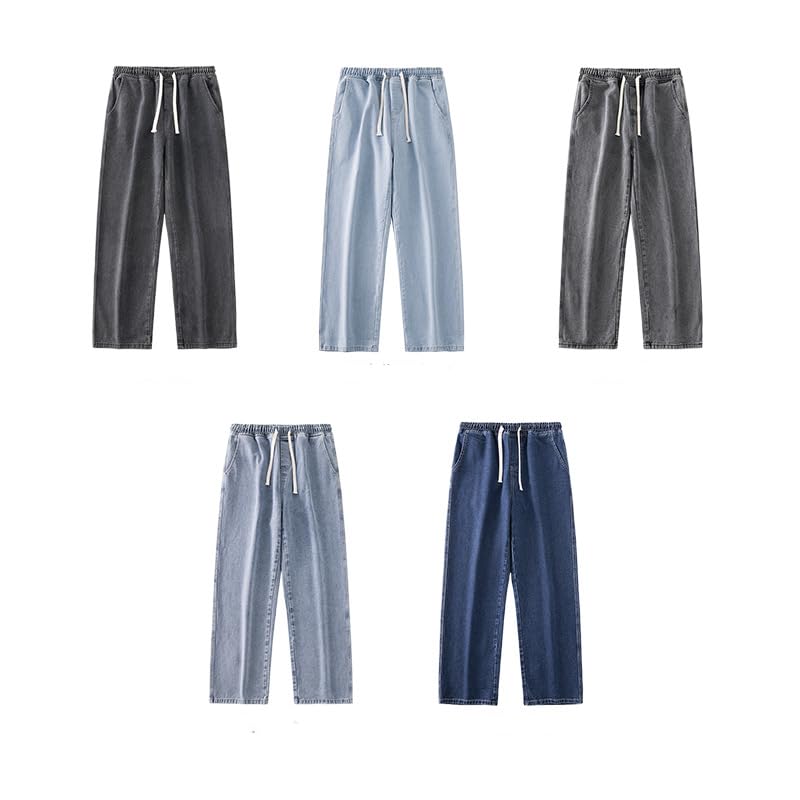 Men's Summer Straight Jeans Loose Casual Pants2