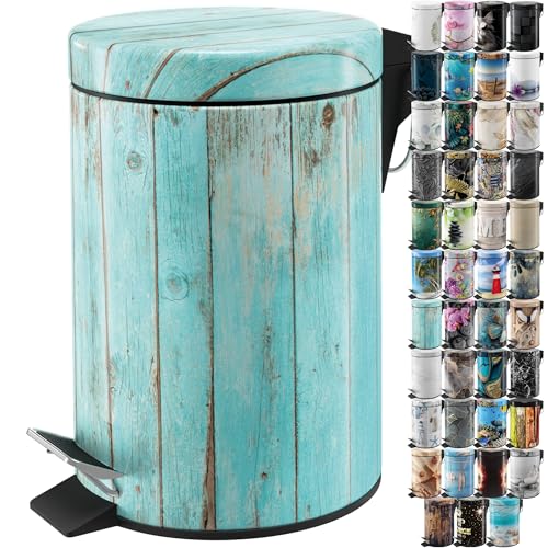 Sanilo Poubelle de Salle de Bain 3L avec système d’abaissement automatique, Nombreuses nouvelles Poubelles à Cosmétiques au choix, Poubelle avec seau...