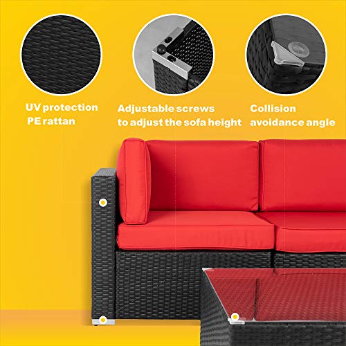 image for SUNLEI 7pcs Patio Outdoor Furniture Sets Conversation Set,Low Back All