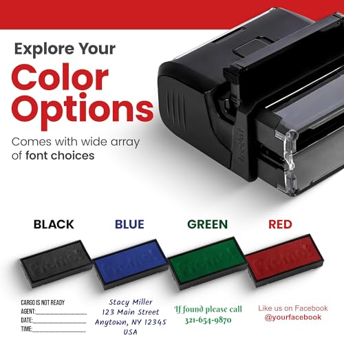 Promot Self Inking Custom Stamp - Up to 4 Lines of Personalized Text, Customized Address Stamp with Easy to Change Ink Cartridge (Medium) - Image 5