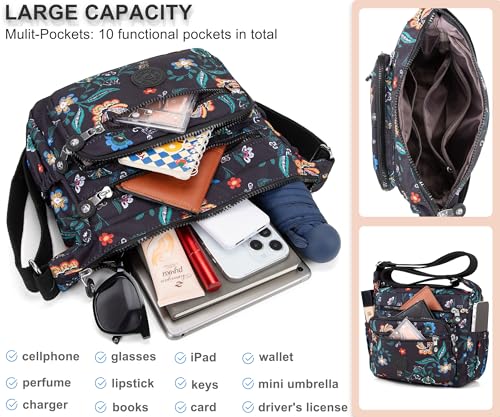 Image of Pealwel Women Shoulder Handbag Roomy Multiple Pockets Bag Ladies Crossbody Purse Tote Top Handle Satchel
