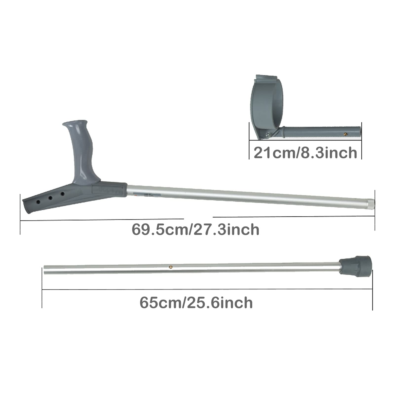 Muletas Médicas de Aluminio para Antebrazo (1 Par de 2 Unidades), Puños Giratorios y Muletas para Apoyar Las Piernas Después de Una Lesión o Cirugía