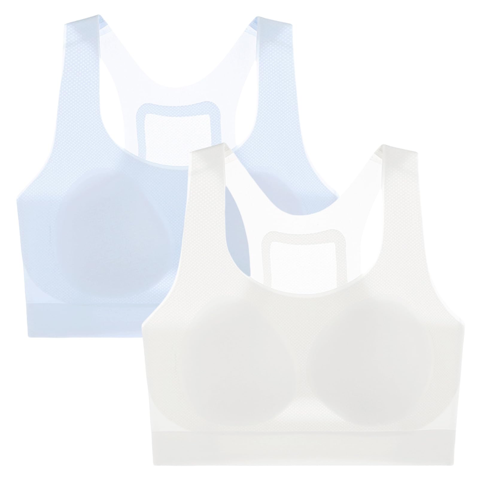 Mädchen Bustier Sport BH Kinder Nahtloser Unterwäsche Weich Bustier ohne Bügel mit Breiten Trägern Trainings-BH Feststehender Leicht Luftig Büstenhalter Stretch Dessous 2er Pack 10-16 Jahre