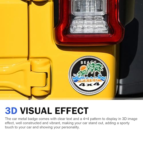 Image of Cocos Badge Rated Car Emblem, 3D Round Emblem Decals, 4 x 4 Car Badge Decals Stickers, Automotive Exterior Accessories, Compatible with Jeep Wrangler Vehicles Trucks SUV