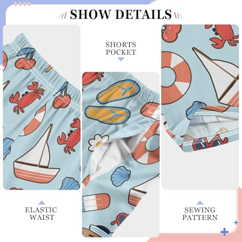 Cartoon Sailor Capybara Cute Pajama Pants, Soft Sleepwear Lounge Pants Pajama Pj Bottoms for 6-14 Years4