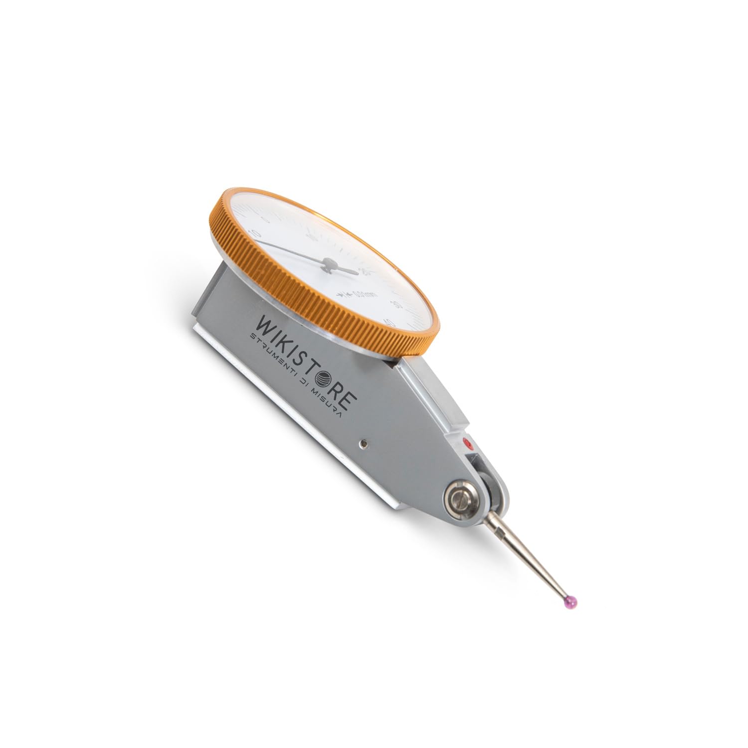 RELOJ PALPADOR ORIENTABLE, Herramiento de medida 0-0,8 mm, Herramiento de trabajo con lectura 0,01mm, Esfera 40 mm, Contacto bola en rubi 16 mm, Longitud 16 mm