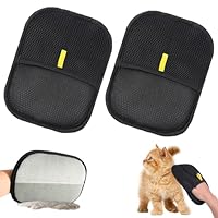 Ajuanbazha 2 Stück Doppelseitige Tierhaarentferner Handschuhe, Wiederverwendbare Fellpflegehandschuhe für Katzen und Hunde, Ideal zur Entfernung von Tierhaaren Auf Kleidung