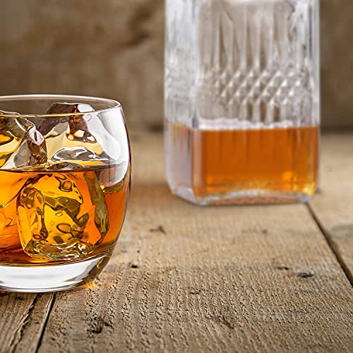 Image of GINOYA BROTHERS Elegant Whiskey Decanter Set with Glass for Men & Women, 1000 ml Whiskey Crystal Liquor Drinking Decanter Gift for Alcohol Lover[Pack-2] Transparent