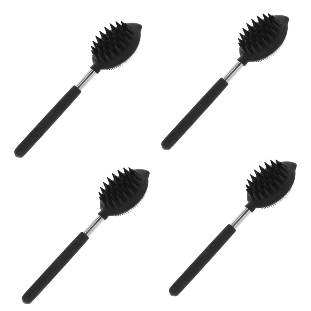 Healeved 4stücke Handle Shower Brush Mit Dual-side-kopf Silikon Körperpeeling-bürste Für Rücken Körperpflege Für Tägliches Duschen Sanfte Massage Reinigung Ergonomisches Design