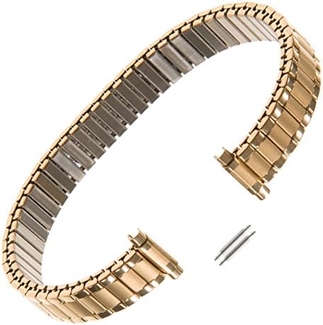 Gilden Ladies Expansion 9-13mm Extra-Long Gold-Plated Stainless Steel Watch Band 124-YL (Gold)