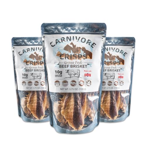 Carnivore Crisps, Grass-Fed and Finished Beef Brisket, Beef Crisps, ZERO
