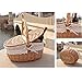 Cesta de picnic de mimbre hecha a mano Cesta de almacenamiento de...