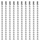 SUMERSHA 50 Pack Ball Chain Necklaces 30 inch Stainless Steel #3 2.4mm Bead Pull Chain