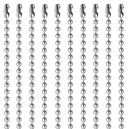 SUMERSHA 50 Pack Ball Chain Necklaces 30 inch Stainless Steel #3 2.4mm Bead Pull Chain
