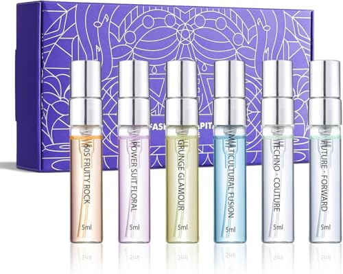 Fashion Capital Set de Perfumes para Mujeres y Hombres - 6 x 5ml Perfumes de Larga Duración - Colección de 6 Fragancias Unisex con Estuche Regalo - Ingredientes Naturales