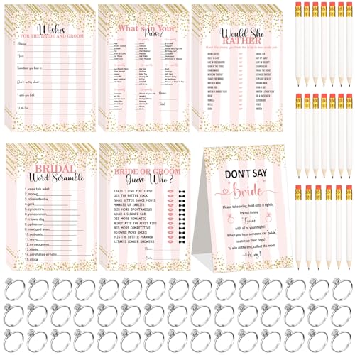 Estune 331 Pcs Bridal Shower Games with Rings, Confetti Style