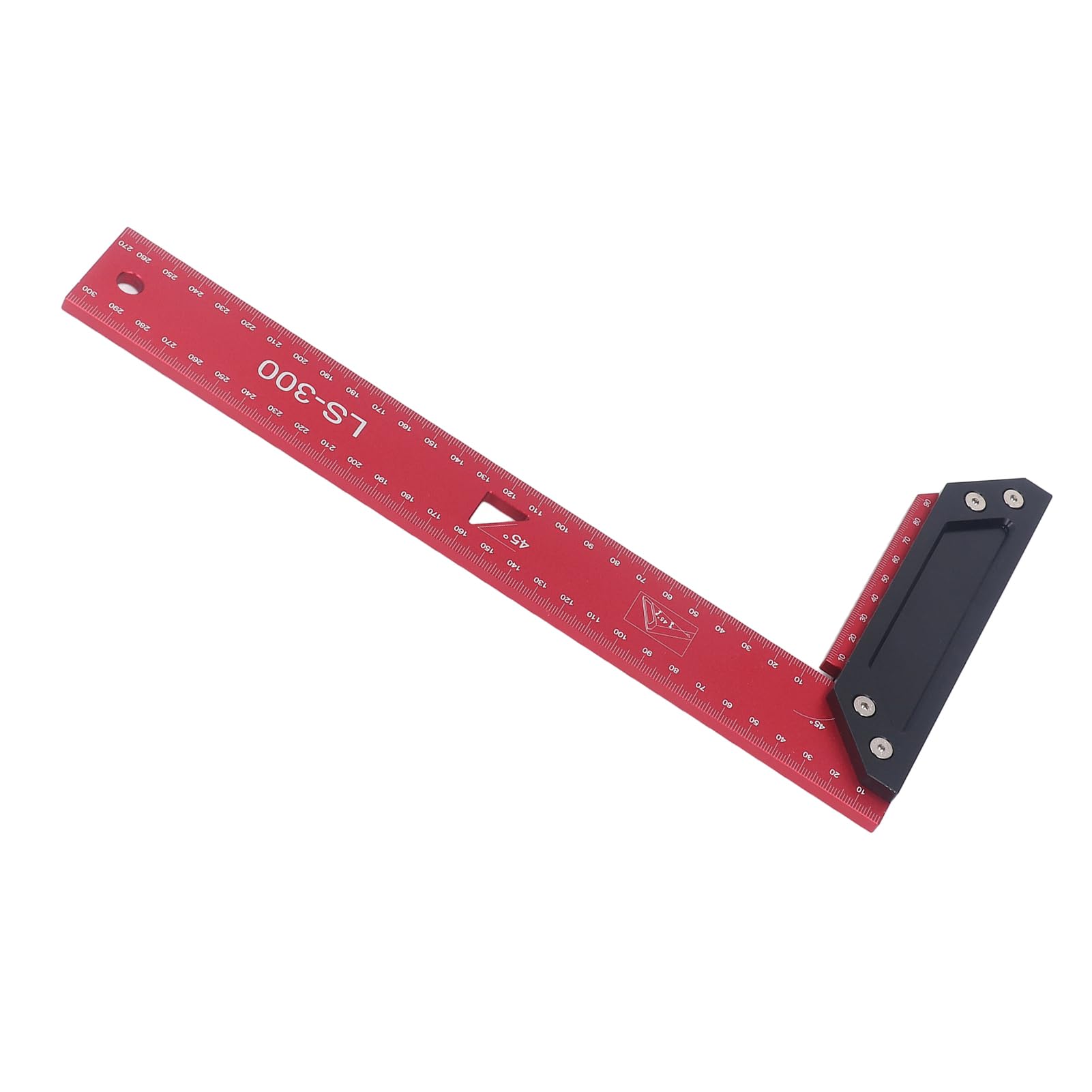 Regla de trazado para carpintería, regla para carpintería en forma de L, regla de trazado de aleación de aluminio con llave hexagonal, regla de medición doble de 45° de lectura