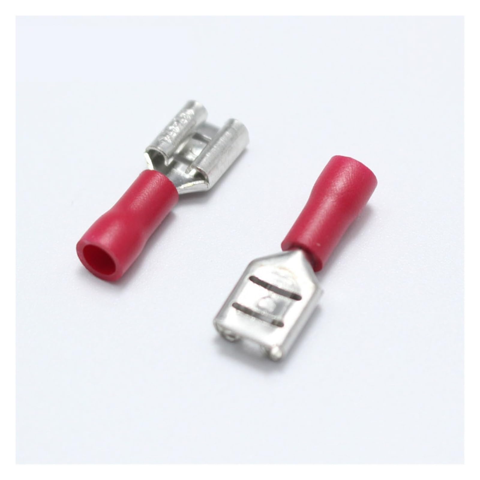 QMKADFQXF 10pcs 6.3mm Crimp Terminal 6.3 Female Pre-insulated Electrical Connectors for 22AWG - 16AWG Wire /0.5-1.5mm2 Cable IMax=10A