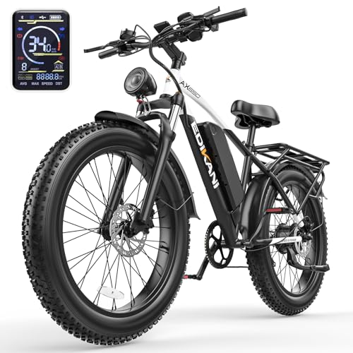 EDIKANI S01 26" Electric Bike for Adults, 100 Miles 34MPH Fast E Bike for Commuter, Peak 1500W Fat Tire Ebike for Adults Electric with 1104WH Removable Battery (Standard, Black White)