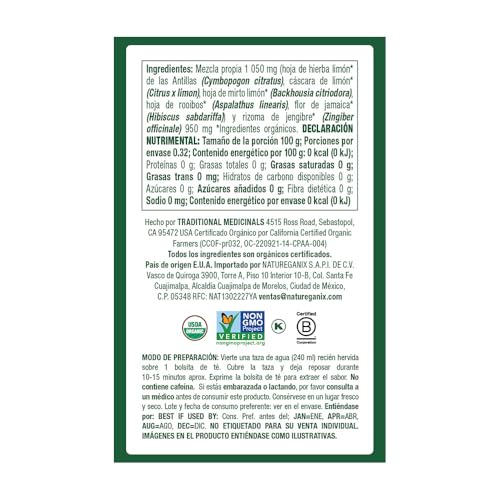 Image of Traditional Medicinals Organic Lemon Ginger Tea, 1.13 Oz, 16 Count (Pack of 2)
