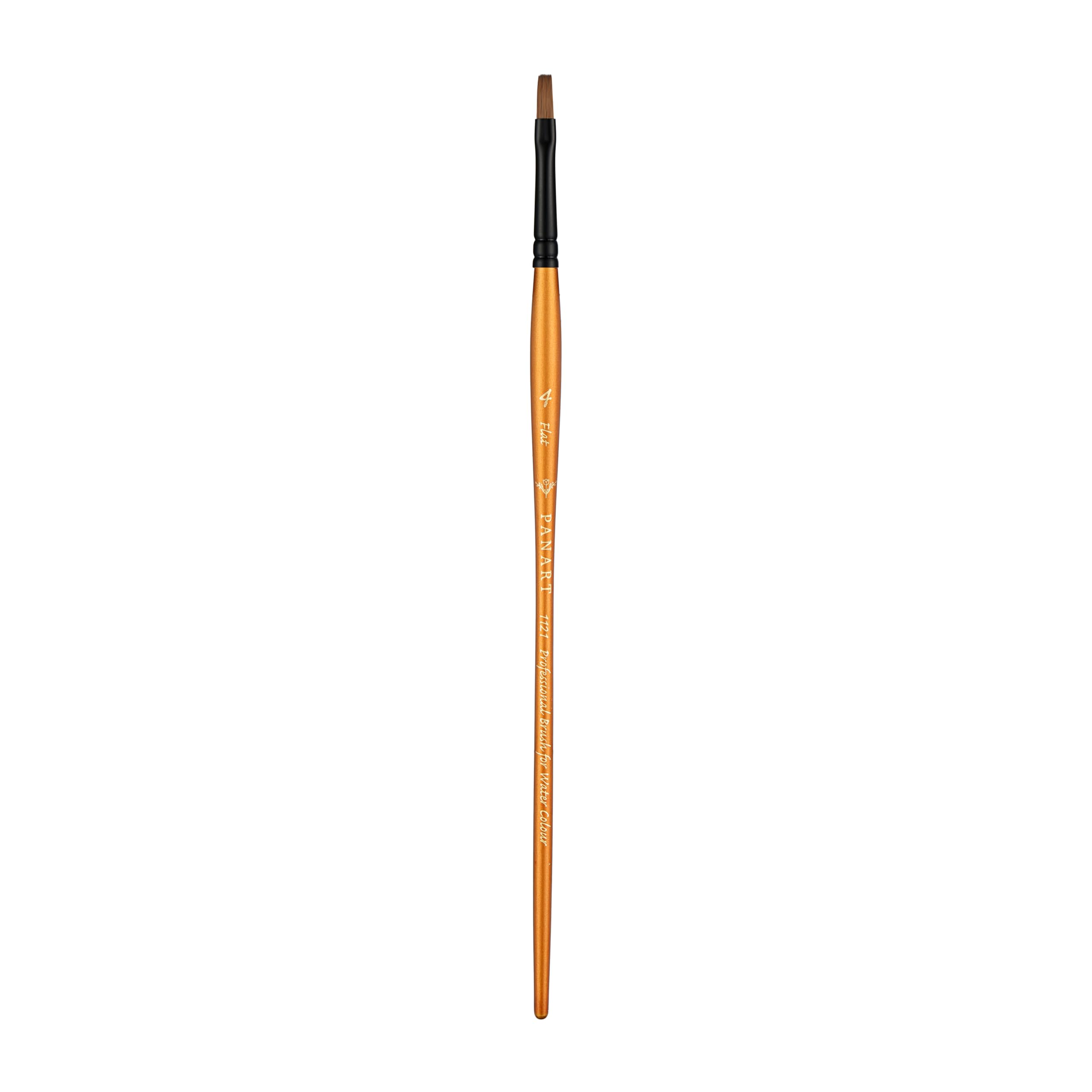 Pan Art Synthetic Sable Flat No. 04, Detail & Wash Brush for Watercolour & Gouache