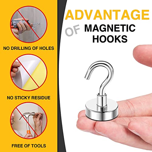 Image of DIYMAG Magnetic Hooks, Strong Magents 20 Pack 30lbs for Cuise Cabins Ship