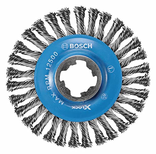 BOSCH WBX408 4-1/2 in. X-Lock Arbor Carbon Steel Stringer Bead Knotted Wire Wheel for Applications in Difficult Brushing in Tight Places for Cleaning Welds - image 1