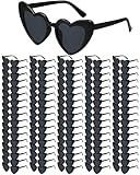 Geopty Wholesale 100 Pack Black Heart Shaped Sunglasses Bulk for Women Men Wedding Party Favors for Guests Bachelorette Glasses