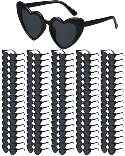 Wholesale 100 Pairs Heart Shaped Sunglasses Bulk for Women Men Wedding Party Favors for Guests Bachelorette Glasses