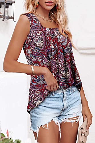 Bette Boutik Maternity Shirts Women Summer Top Flowy Womens Plus Size Tank Tops Fuchsia Cashew Medium #TOP2