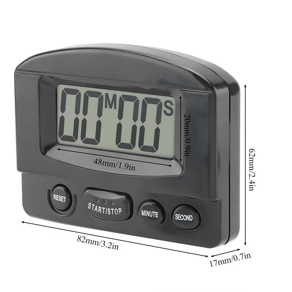 minutnik, Kitchen Timer Portable Digital Clock Countdown Large LCD Display Use(Svart)