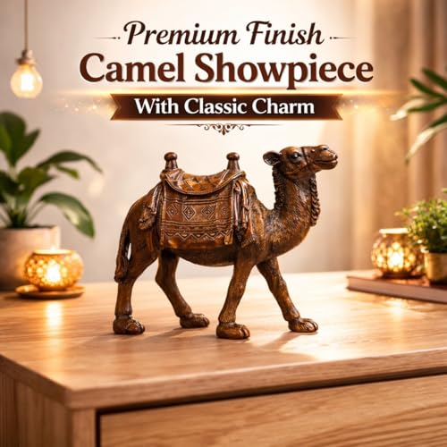 Image of ARMONIA Premium Camel Showpiece for Home Decor | Polystone Antique Dark Brown Rajasthani Camel Figurine Statue |Decorative Animal Sculpture for Living Room,Office Desk |Gift Item for Housewarming 20cm