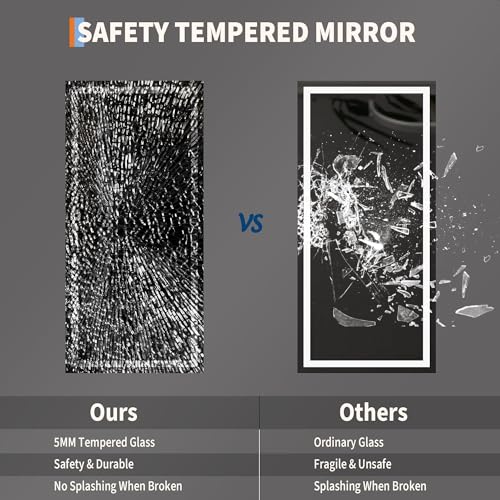 Image of GarveeHome 55x26 LED Bathroom Mirror with Lights, Dimmable, Anti-Fog, Backlit + Front Lit, Lighted Bathroom Vanity Mirror for Wall, Memory Function, Shatter-Proof (Horizontal /Vertical)