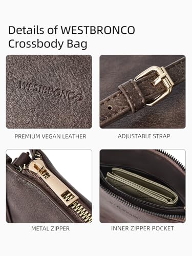 WESTBRONCO Crossbody Bag for Women Vegan Leather Wallet Purses Satchel Shoulder Bags Small Size4