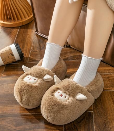 Niction Slippers for Women Comfortable Warm House Slippers with Anti-Skid Rubber Sole Cute Animal Slip on Shoes for Indoor and Outdoor2