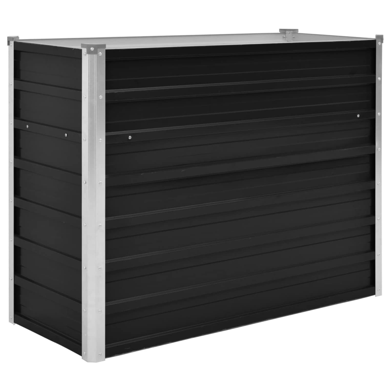 Arriate de Acero galvanizado Gris Antracita 100x40x77 cm Adecuado para Plantar Plantas y Flores, macetas de Exterior adecuadas para terrazas, Balcones y Patios