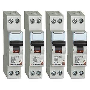 Bticino Interruttore Magnetotermico, Kit 4 Pezzi, 10 A
