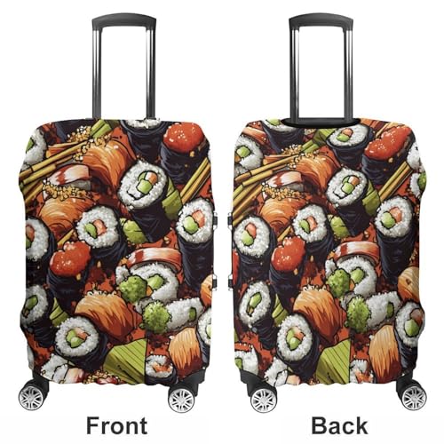 Japanese Sushi Rolls Luggage Covers Washable Travel Suitcase Cover Elastic Baggage Protector3