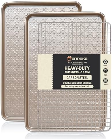 Erreke Backblech Set mit Gitter, 40x27 cm Antihaft Ofenblech aus ...