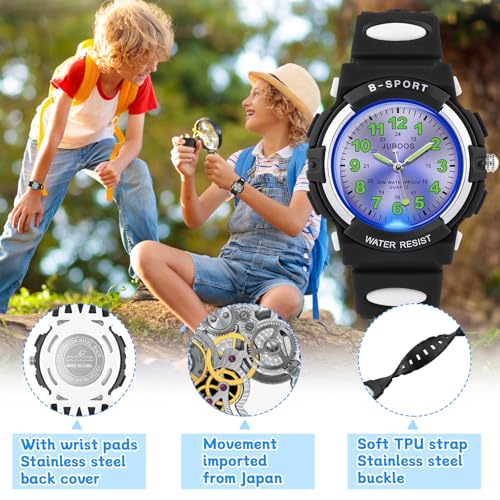 Image of Juboos Kids Watch Analog for Boys Girls, Childrens Waterproof Soft Strap Kids Time Teaching Quartz Wristwatch for Ages 5-15